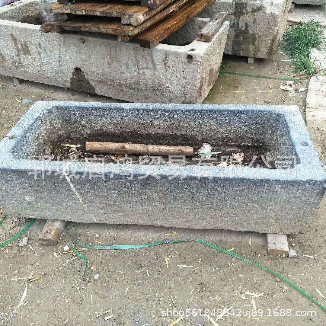 供应老石槽石雕花岗岩槽庭院做旧养老槽子装饰花鱼石槽石盆猪槽