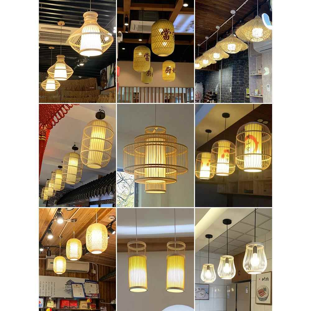 竹编吊灯中式竹艺灯笼竹灯日式餐厅灯具茶室民宿火锅店灯灯笼造型