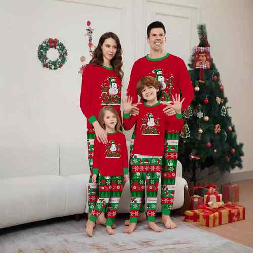 Family Party Parent Child Set Letter Printed Long Sleeve