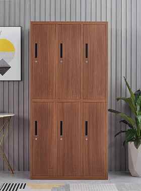 BIZE钢木制纹转印务文件柜更衣柜xh00121员工储物柜财资料O矮柜工