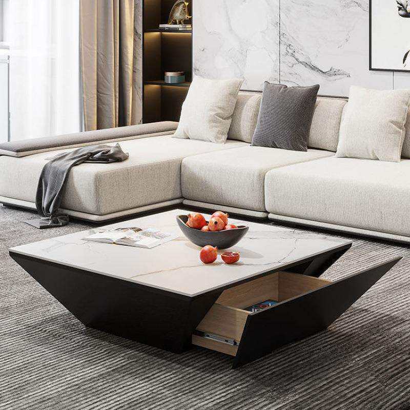 北欧创意造型异形茶几简约设计师黑色客厅家具现代个性正方形茶几