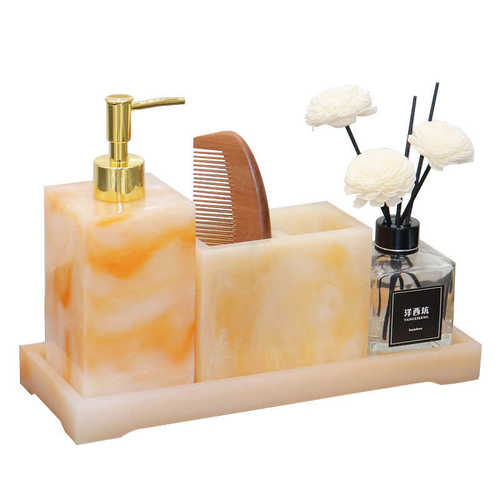 瓶分乳液北欧酒店高档套装架样板房牙刷乳液浴室装瓶按压