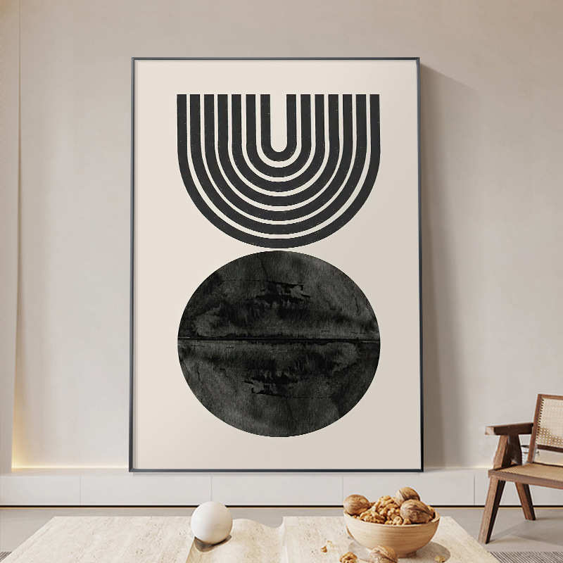 现代简约客厅落地装饰画几何抽象艺术餐厅挂画极简卧室床头画竖版图片