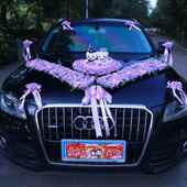 套装 拉花车头花装 仿真 饰品大V字款 婚用庆婚车餐饰套主婚大V字车装