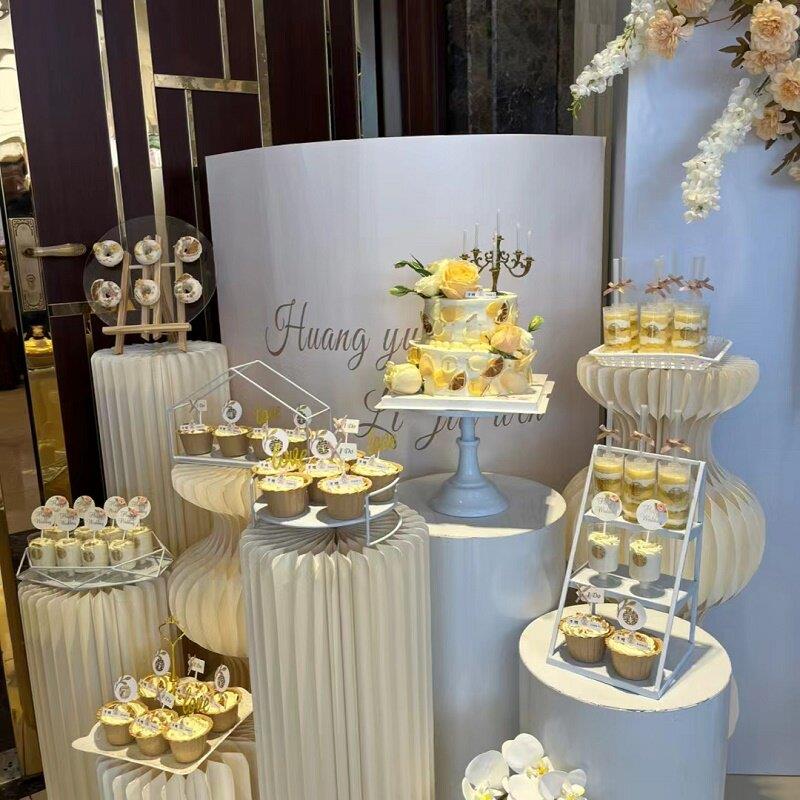 欧式白色甜品台摆件展示架婚礼生日蛋糕架子冷餐茶歇下午茶点心架