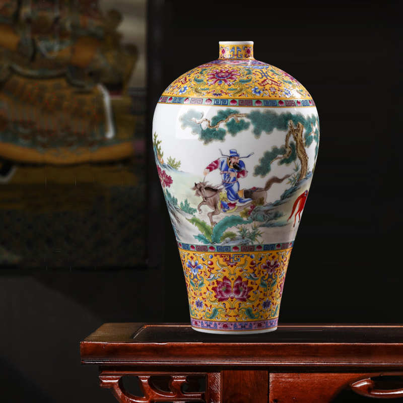 插花景德镇客厅明清装饰工艺品办公室中式花瓶摆件雍正陶瓷器仿古