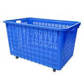 塑料筐周转箱带轮子大号塑胶框子物流箱加厚镂空收纳箱长方形箩筐