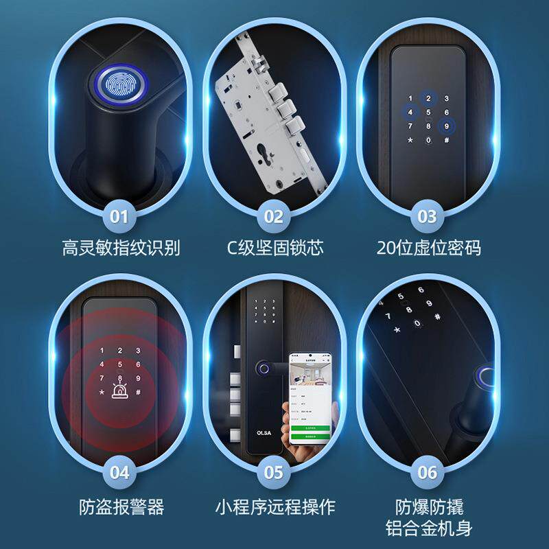 16用6智能木门防盗门不锈钢门166 家 通用型 门锁锁 C级锁芯