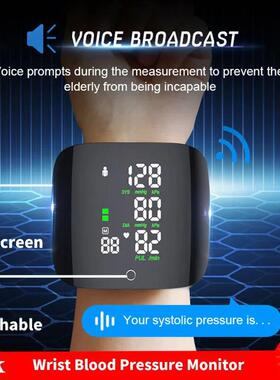 Touch D Screen Digital Wrist Blood Pressure Monitor Smart Vo