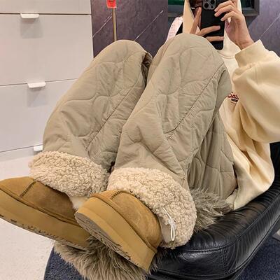 Men Down Pants 零下40度防寒羊羔绒羽绒裤加绒加厚东北极寒棉裤