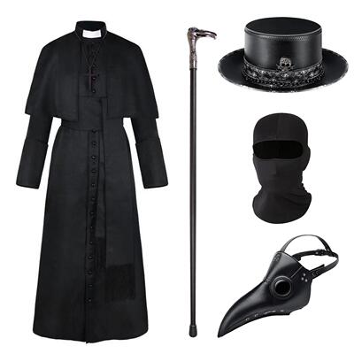 plaguedoctor瘟疫医生cos服万圣节SCP049中世纪鸟嘴医生衣服套装
