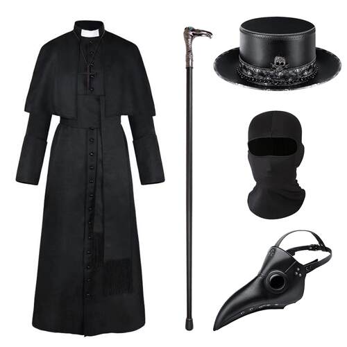 plaguedoctor瘟疫医生cos服万圣节SCP049中世纪鸟嘴医生衣服套装