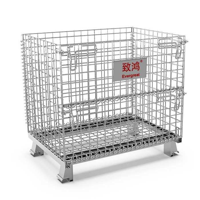 厂家批发折叠仓储笼重金属周转箱仓库铁笼快递分拣四层移动仓储笼