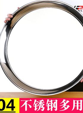 荆允加厚不锈钢盘子圆盘凉皮锣锣304不锈钢家用平底托盘平盘糕盘