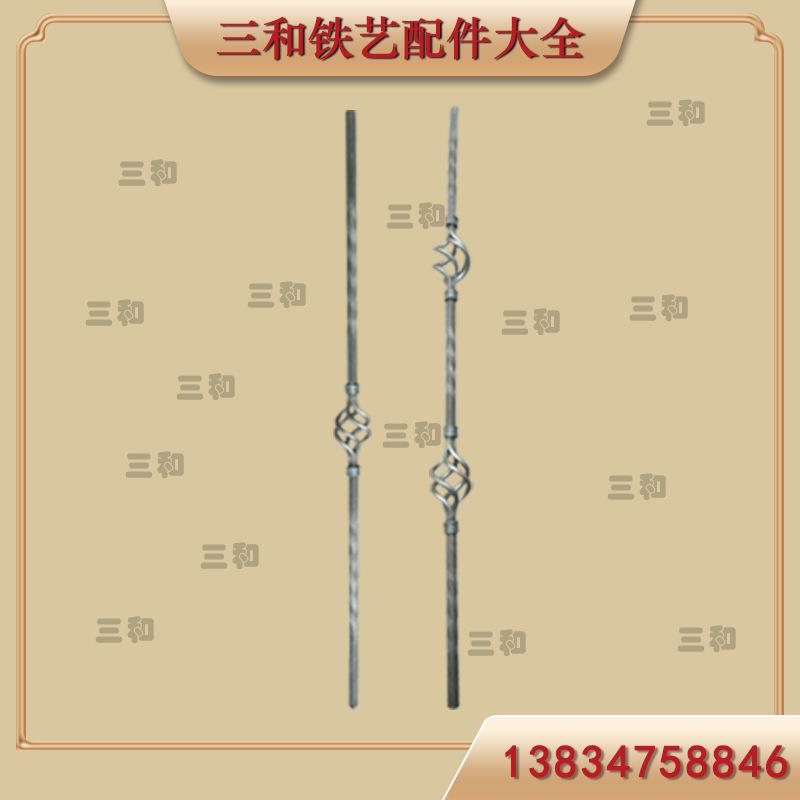 现货供应锻打楼梯花儿杆铁艺配件锻打配件铸铁楼梯杆铁艺配件