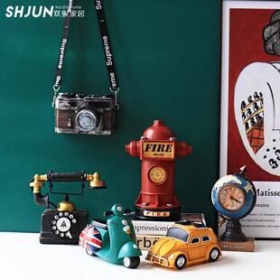 纽约公寓咖啡馆装饰摆件货架创意家居客厅酒柜复古小摆设陈列道具