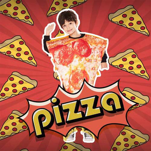 Adult Funny Pizza Costume Halloween Food Cosplay Family