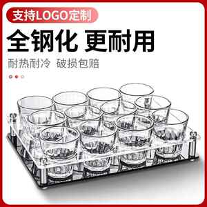钢化玻璃杯啤酒杯套装家用商用ktv小八角杯防摔喝酒杯子高档水杯