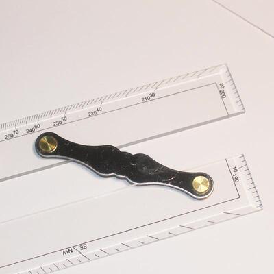 新品跨境航海尺30CM亚克力透明比例绘图尺海洋平行尺导航平衡规尺