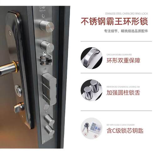 时尚别盗墅门高4档甲级30不锈钢村进户门农自建房防门家544用入户