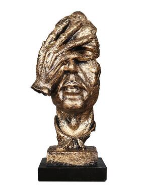 简约现创沉默是金工PYR艺品件道具家居树脂摆装饰意品代人物模型