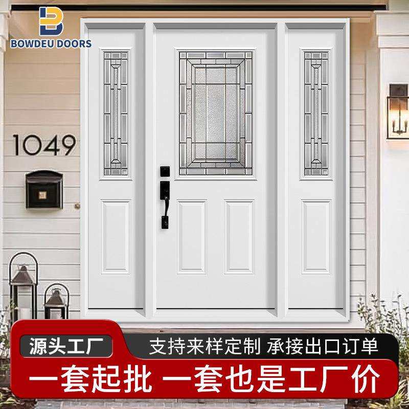 热销钢质带玻璃纤维入户门 防盗防火隔音 家用玻璃门