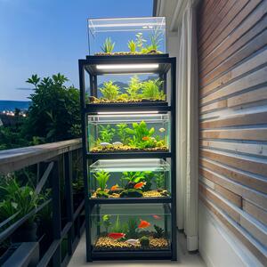 新款重型多层鱼缸架子顺丰底座组缸水族馆展示架鱼缸支架高承重