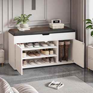 凳门口家用可坐鞋 架 柜 凳简约现代鞋 长条凳子摆件饰品床笠拉车 软包坐垫入户穿鞋 麦比梵换鞋