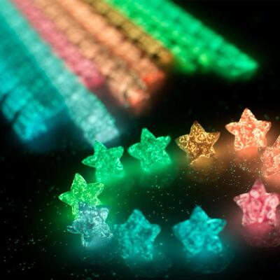 210 Sheets Luminous Origami Stars Paper 10 Colors Strips Luc