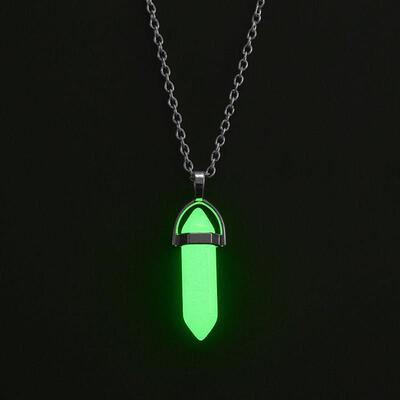 2Pcs/Set Luminous Hexagonal Column Heart Pendant Couple Magn