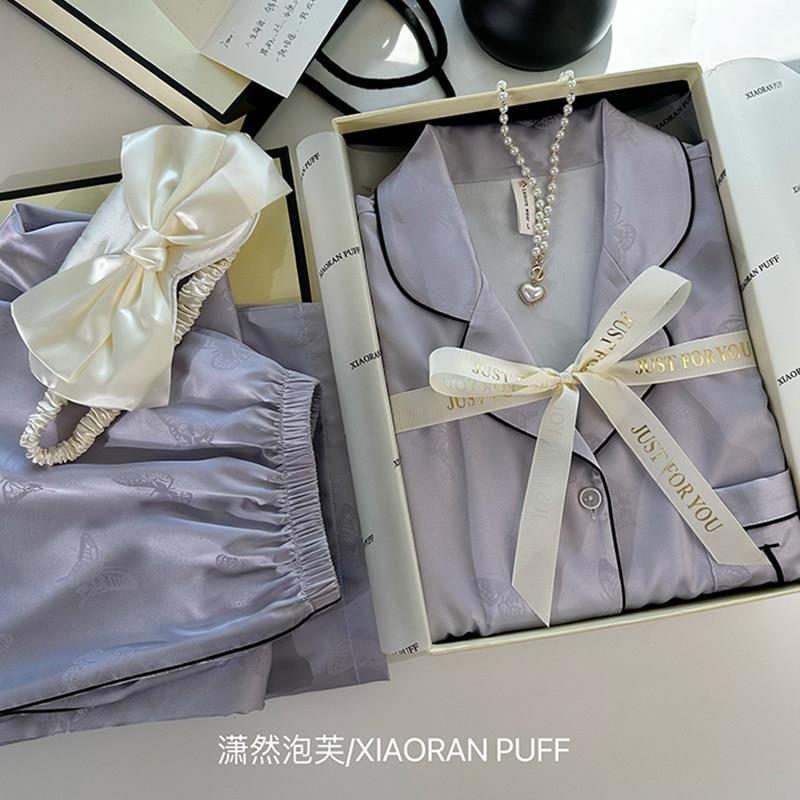 母亲节礼物送婆婆妈妈长辈闺蜜女生日礼物夏冰丝睡衣女短袖礼盒装