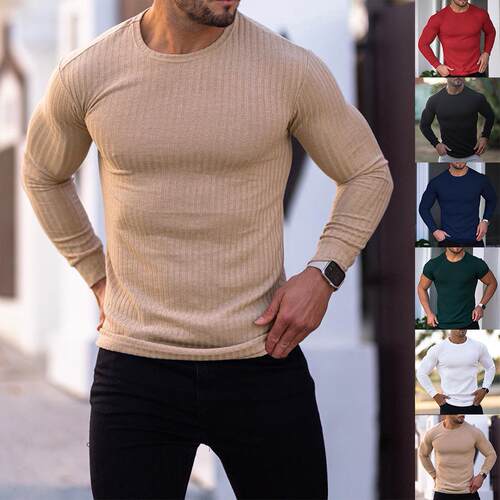 Men 2 Muscle Shirt Stretch Sleeve Bodybuilding Training Tee