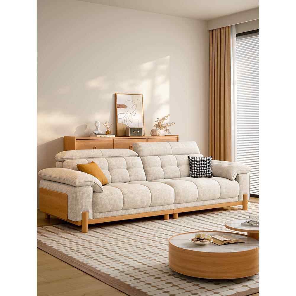 日式原木奶油风实木枫颂布艺沙发小户型客厅简约猫抓布可拆洗沙发,住宅家具,布艺沙发,淘宝优惠券,粉丝福利购,淘宝优惠卷