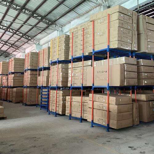 厂家直销插杆式堆垛架Q235钢制圆管立柱托盘货架承重1吨商用
