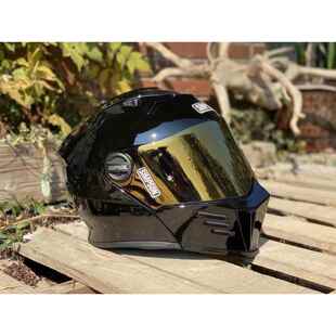 高档现第货SIMPSON安普森揭面盔碳纤维哈雷风格匪帮头盔印DS全辛