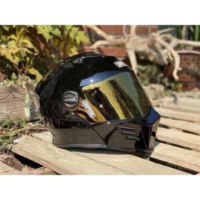 高档现第货SIMPSON安普森揭面盔碳纤维哈雷风格匪帮头盔印DS全辛