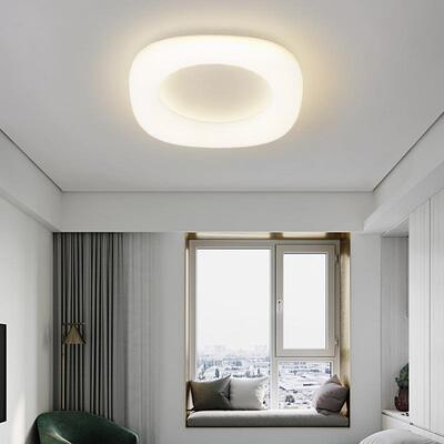 餐厅卧室走廊现代简约奶油风甜甜圈智能遥控吸顶灯ceiling light