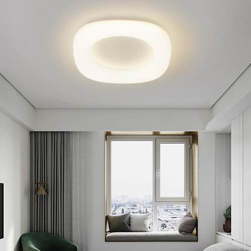 餐厅卧室走廊现代简约奶油风甜甜圈智能遥控吸顶灯ceiling light