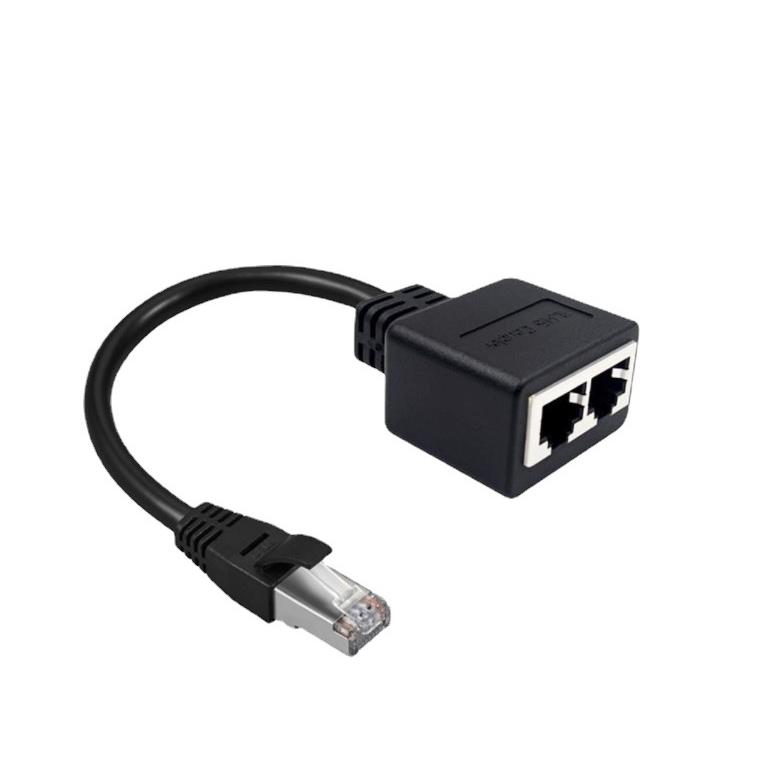 RJ45一分二以太网LAN网络适配器线RJ45公头转2个母头七类网络线