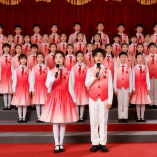 小学生红色合唱朗诵演出服女童男童爱国主题儿童诗歌演讲比赛服装