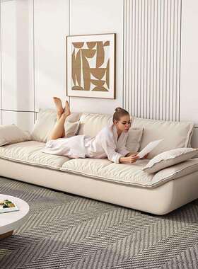 油现直排超软出租屋小沙发奶风小户型家用客厅代OUP简约布猫爪艺