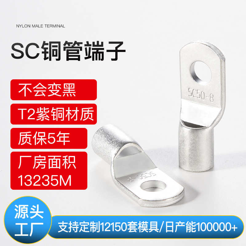 鼻子铁储能镜压端子氟电源直供接线口窥 龙加厚跨接连接器电源线