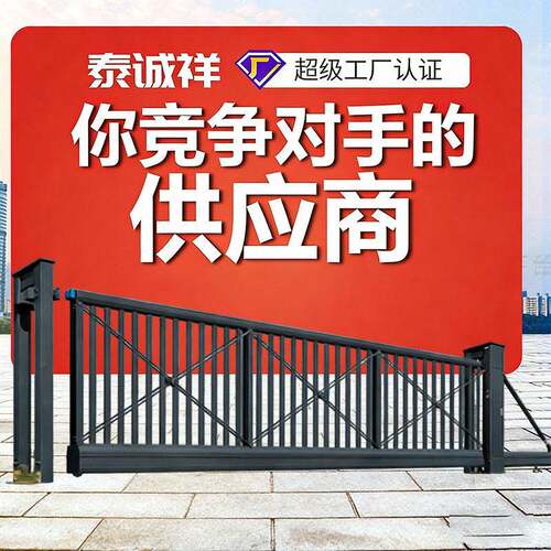 铝合金电动伸缩门平移门分段平开门直线门悬浮门工厂大门双轨