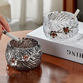 烟灰缸高级感轻奢创意家用客厅桌面防灰飞玻璃个性 小众送男友摆件