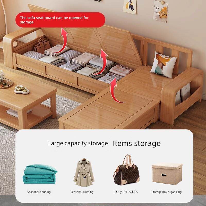 斯堪的纳维亚实木沙发客厅冬季和夏季全实木2025新Normcore原木风