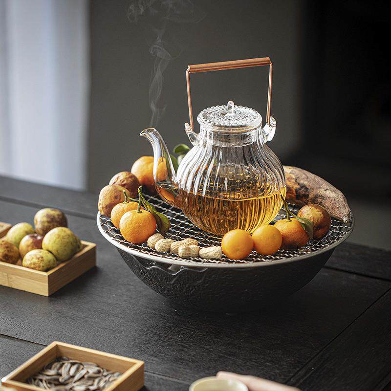 围炉煮茶电陶炉家用室内电陶煮茶器煮茶炉玻璃茶壶考茶炉套装插电