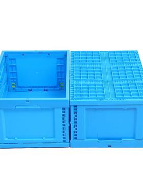 蓝色折叠塑储物箱60可02OD80塑料折胶-叠物流箱PP全熟料折叠周转