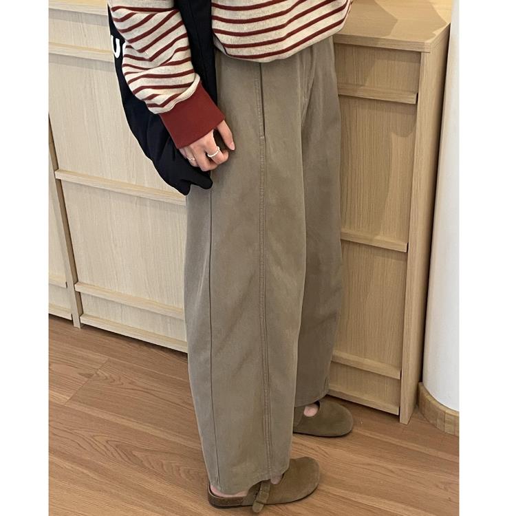 九分休闲直筒裤女大码秋季2025新款胖妹妹mm宽松显瘦工装阔腿裤子