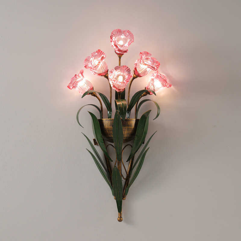 美式复古花朵壁灯 客厅背景墙壁灯卧室床头装饰壁灯led氛围灯,家装灯饰光源,壁灯,淘宝优惠券,粉丝福利购,淘宝优惠卷
