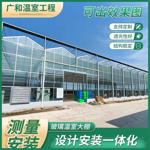 玻璃温室大棚蔬菜种植育苗科研温室大棚热镀锌钢架大棚厂家